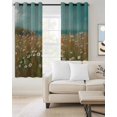 thumbnail image 2 of Spring Floral Blackout Curtains for Bedroom Living Room Darkening Curtains 54 Inch Long Pastoral Botanical Oil Painting Vintage Short Curtain for Small Window Treatment Grommet Drapes 42"x54"x2, 2 of 9