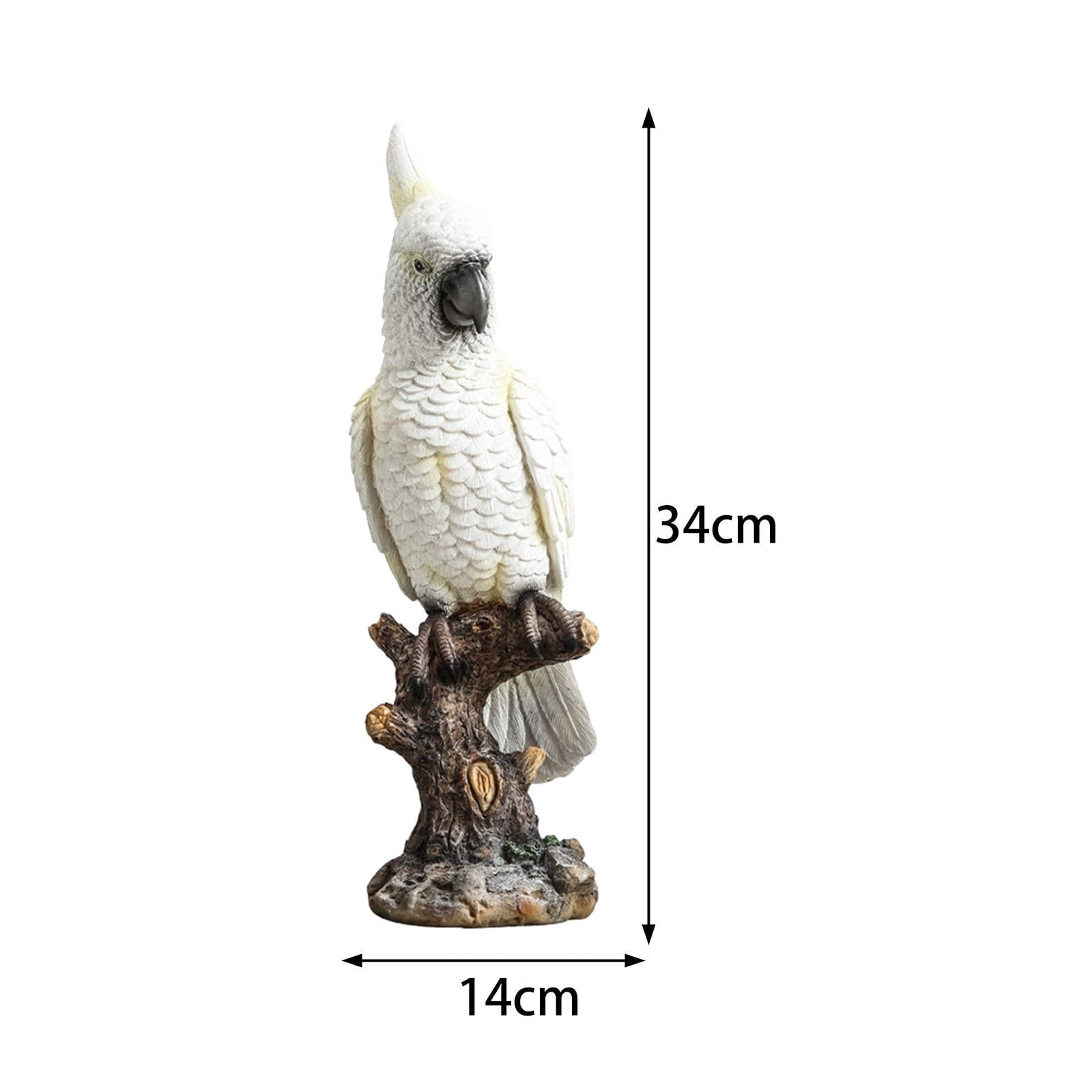 CarpNettore Parrot Bird Statue Animal Sculpture Resin Indoor Decorative Figurine Yard Art Ornament for Desk Table Centerpiece Fireplace Cabinet Backyard Fairy Garden Accessories Flamingo Garden