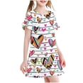 thumbnail image 2 of BRGZLK Toddler Girls Casual Sundress Cute Love Heart Print Dreamy Pajamas Loose Casual Comfortable Mid-Calf Nightgown Multicolor 6-7 Years, 2 of 5