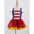 thumbnail image 2 of MSemis Kids Girls Ballet Dance Leotard Dress Ringmaster Cosplay Costume Mesh Tutu Skirt Red 16, 2 of 8