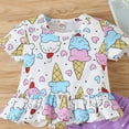 thumbnail image 3 of Fesfesfes Newborn Infant Baby Girls Ice Cream Heart T shirt Tops Shorts Outfits Set, 3 of 5