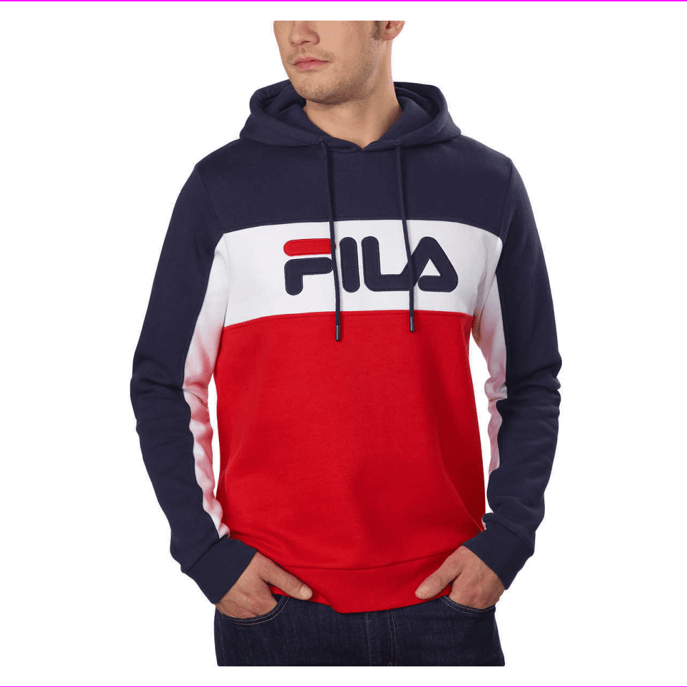 Ved ankel Kirsebær Fila Men's Logo Fleece Hoodie XL/Red/White/Blue - Walmart.com