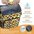 thumbnail image 2 of Travel Cooler Bag - Black and White CheckeSunflower Camping Beer Cooler Backpack with Bottle Opener- Waterproof Insulated Picnic Backpacks - Cooler Bag for Beach, 2 of 6