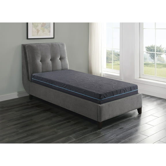 8 in. Twin Size Pocket Coil Hybrid Mattress, Durable Gel Memory Foam Mattress in a Box, Dark Gray