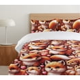 thumbnail image 4 of Ambesonne Foxes Duvet Cover Set, Whimsical Foxes in Poses Art, Twin, Amber Orange Pink, 4 of 4