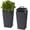 black 22.5", variant on Kicctian Set of 2 Tall Rattan Planters – 16" Modern Plant Pots with Built-in Drainage & Removable Liners – Ideal for Indoor Outdoor Patio, Porch, Garden Decor, White