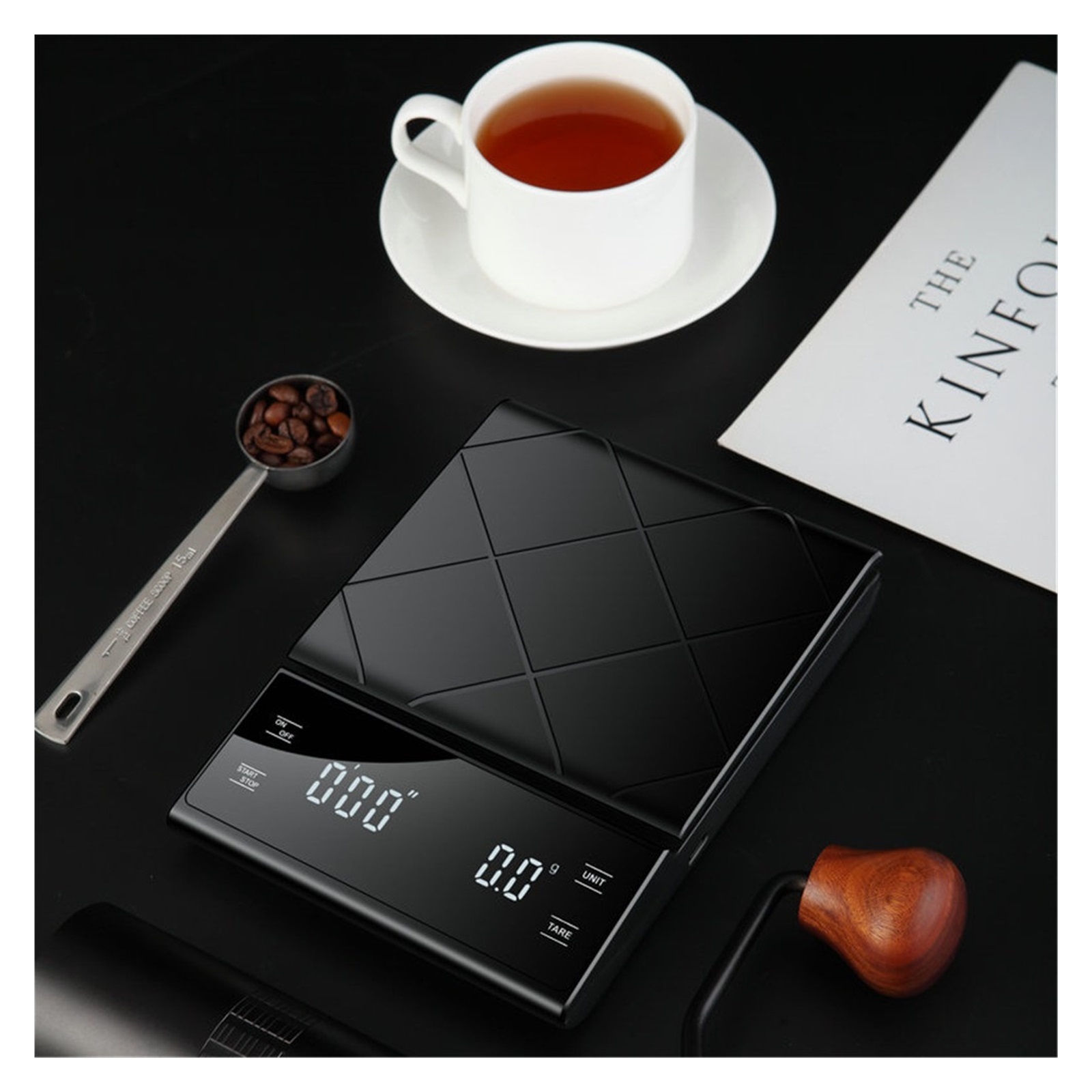 Coffee Scale, Timer Function, Digital Display, Maximum Weighing 3kg, Accuracy 0.1g Food Kitchen Scale Gram Weight Small Balance ,Smart Design