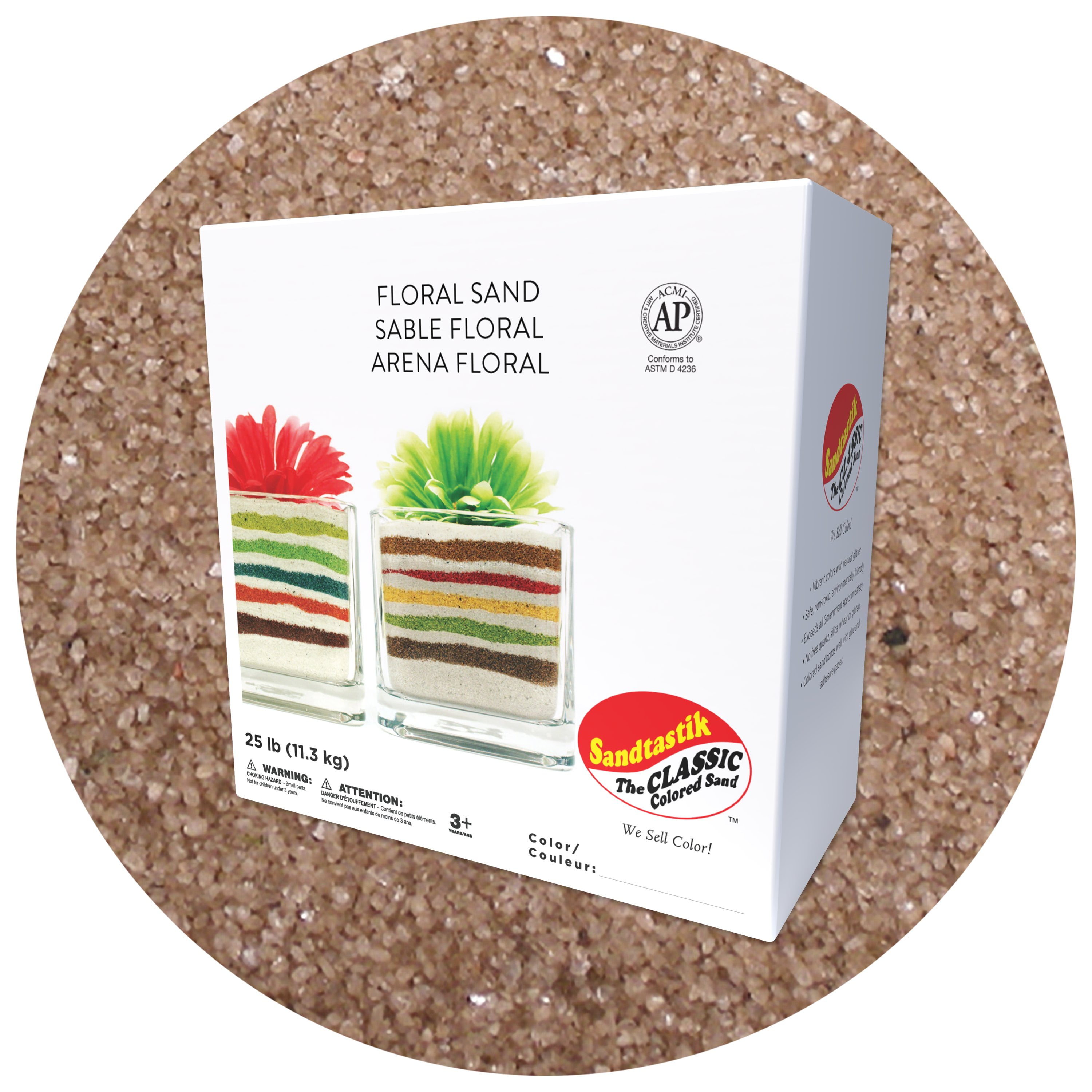 Sandtastik Coarse Colored Sand, Beige - 25 lb