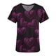 thumbnail image 4 of Fiudx Tops para Mujer Mujer Día de San Valentín Manga Corta Tops con Cuello En V Blusa con Bolsillos Estampados Enfermería, 4 of 5