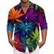 thumbnail image 1 of Men's Summer New Loose Print Long Sleeve Shirt Cardigan Beach ShirtM, 1 of 4