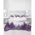 thumbnail image 3 of Purple Mist Forest Full Size Down Alternative Comforter, Lightweight Comforter Quilt Bedding Set with Pillow Shams Simple Trees Mountains Landscape All Seasons Bed Comforter Duvet Insert 78"x90", 3 of 7