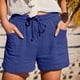 thumbnail image 1 of MKLEKYY Pantalones Cortos Para Mujer, Moda De Verano, Cintura Alta, Pierna Recta, Deportivos, Informales, Holgados, Con Cordón, Con Bolsillos, Banda Elástica, Para Ocio, 1 of 4