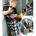 thumbnail image 2 of Oudiya Boys Pajama Pants 3 Pack Sleep Pants Soft Elastic Waist Kids Pajama Bottoms Plaid Lounge Pants with 2 Pockets, 2 of 6