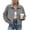 Gray, variant on MLCDZ Womens Corduroy Jacket Cropped Fall Long Sleeve Button Down Turn collared Coat Casual Lightweight Solid Color Bomber Outerwear with Pockets