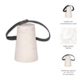 thumbnail image 5 of Marble Cone Sculpture Figurine with Leather Handle for Home and Bathroom Decor - Decorative Object for Office and Room - Ornament for Living Room, Shelf and Coffee Table Display - 5", Black & White, 5 of 13