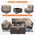 thumbnail image 4 of ALAULM 14 Piece Outdoor Patio Furniture Sets All-Weather Outdoor Sectional Furniture Patio Sofa Backyard Deck Couch Conversation Chair Set with Coffee Table & 12 Thickened Cushions, Sand, 4 of 7