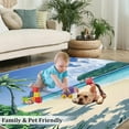 thumbnail image 5 of Beach Theme Rugs for Bedroom - 5x6ft, Tropical Palm Trees Area Rugs for Living Room, Tropic Ocean Carpet, Ultra Soft Washable Rug, Beach Carpet Home Decor & Gifts, 5 of 7