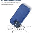 thumbnail image 5 of Funda tipo cartera con tarjetero para iPhone 15, de piel sintética con función atril y ranuras para tarjetas (azul), 5 of 5