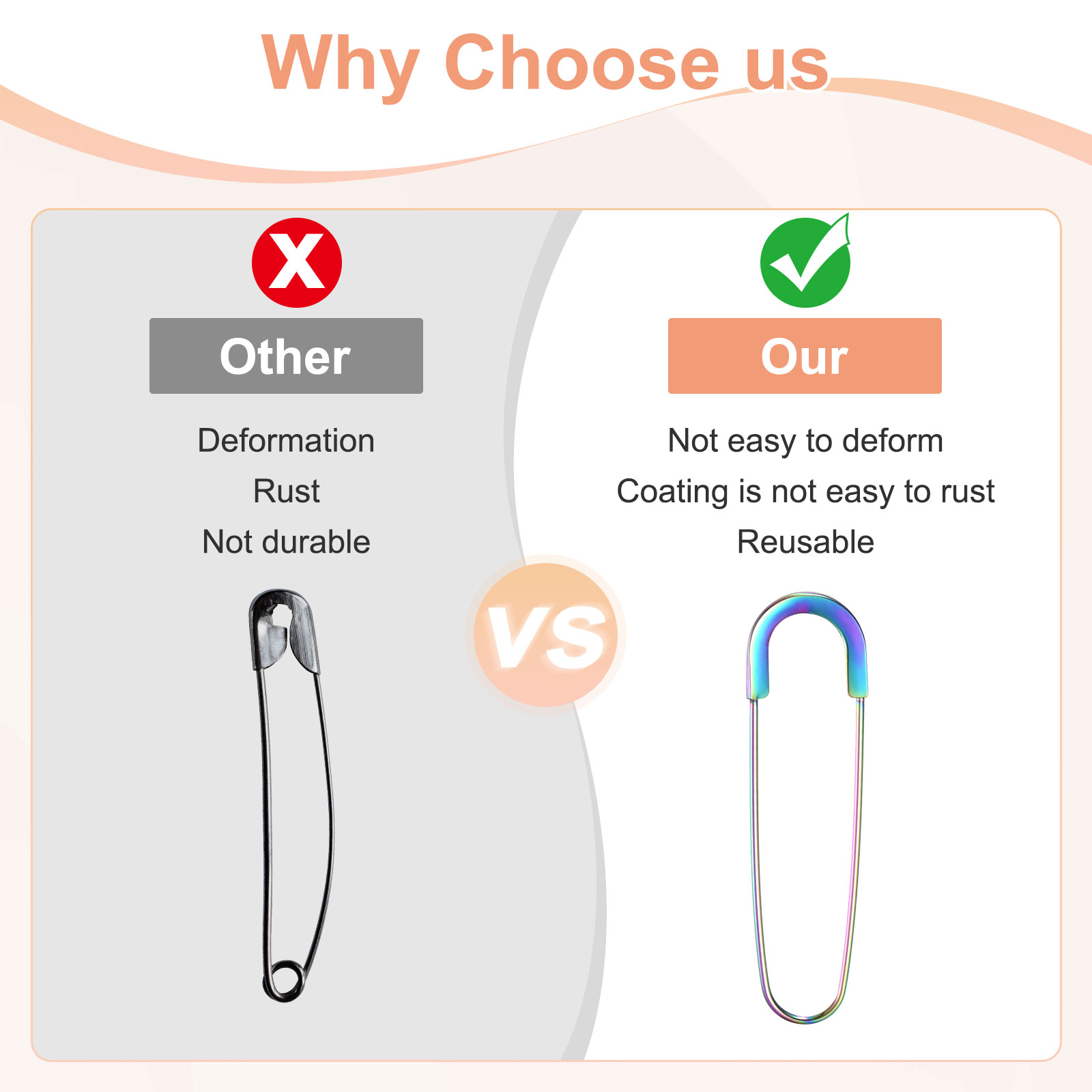 Uxcell 20-Pack Large Safety Pin, 3.15 In(80mm) Zinc Alloy Heavy Brooch Pin for Sewing ClothesDecorative Safety Pins [Multicolor]