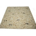 thumbnail image 4 of Multi Beige Brown Cowhide 6X6 Modern Leather Square Rug, 4 of 11
