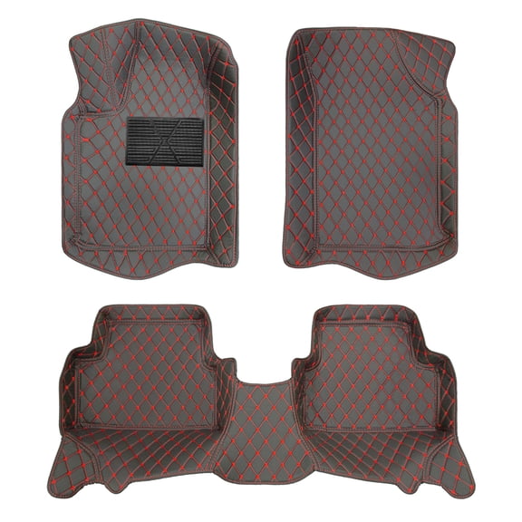 Leadwolf Floor Mats for Cars for XFL for Chevrolet for Sonic LT-RS 2011-2016 Faux Leather Floor Liner Carpet Protection Floor Mat All Weather PU leather Front & Rear Full Set 3Pcs Black Red