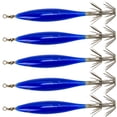 thumbnail image 4 of Jig de calamar, cebos de pesca luminosos vívidos con anzuelo para pescar, azul, 4 of 5