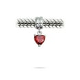 thumbnail image 3 of Bling Jewelry Womens Valentines Love Cubic Zirconia CZ Pink Heart Shape Dangle Charm Bead for Bracelet Sterling Silver, 3 of 5