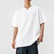 thumbnail image 5 of pstuiky camisetas para hombre, Camisa informal de manga corta con cuello en V y textura vertical de color liso para hombre camisas casuales para hombre xxxl, 5 of 6