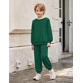 thumbnail image 3 of Arshiner Boy Clothes 2 Piece Color Block Sweatshirt and Pants Set Fall Winter Outfit, 3 of 6