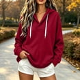 thumbnail image 4 of Aezemi V Neck Hoodie Sweatshirts Women Drawstring Pullover Fashion Workout Casual Winter Fall Outfits Womens Fashion Comfy Daily All Match Sweatshirts XL, 4 of 6