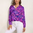 thumbnail image 3 of Psychedelic Hippie Purple Tears Long Sleeve Blouse Woman Streetwear Casual Shirts Summer Oversize Woman Streetwear Clothing Birthday Present, 3 of 7