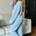 thumbnail image 4 of Gamivast Winter 2 Piece Sets for Women Fleece Long Sleeve Crewneck Top Pants Sleepwear Cozy Loungewear Winter Warm 2 Piece Sweatsuit, 4 of 7