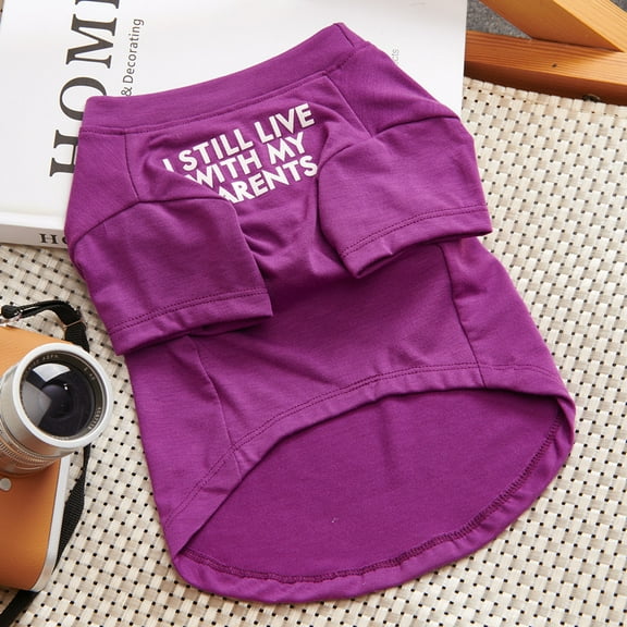 Yidarton 2022 cats small and medium-sized dog clothes spring and summer new pet clothes undershirt cartoon two-legged clothes Purple