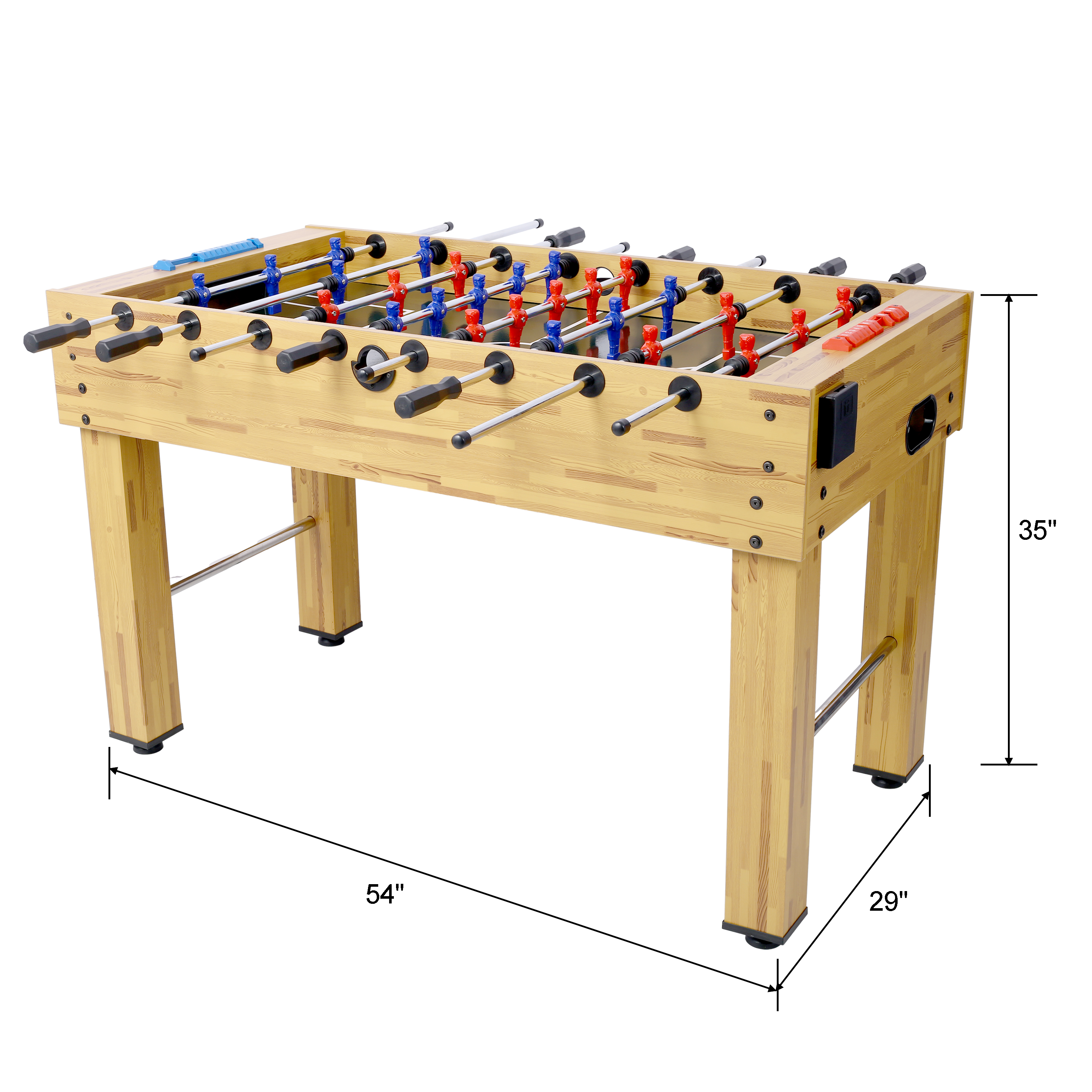 Garvee Soccer Table with 4 Balls 1 Cup Holder 2 Counters Arcade Competition Sized Foosball Table Family Sports Game Table Wood 54in