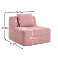thumbnail image 5 of Newest Boneless Armless Sofa, Pink Corduroy Cloud Couch with Pillow, No Assembly Needed, Plush, 5 of 9