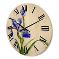 thumbnail image 3 of Designart 'Blue Iris Flower Retro Style' Traditional Wood Wall Clock, 3 of 5