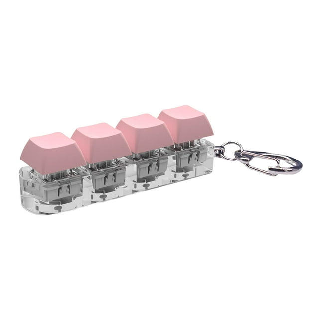 Teclado Fidget Regalos Divertidos Teclado Clicker Juguete Relajante Tapa de Tecla de Teclado Rosa