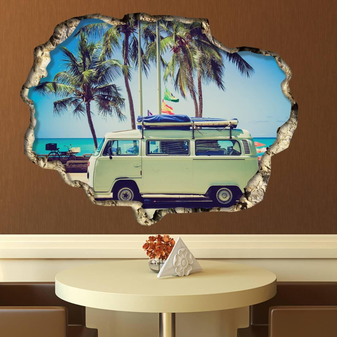 View Through the Wall Camper Van Wall Decal Sticker 29.5x39.5