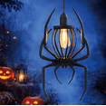 thumbnail image 6 of Halloween Spider Hanging Lantern Light, Hollow Cutout Hanging Spider Light, Spooky Vintage Metal Frame String Light for Front Door Window Mantel Indoor Outdoor Halloween Decorations, 6 of 15