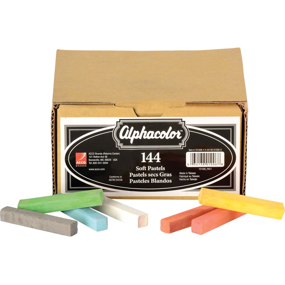 Alphacolor® Soft Square Pastels, Basic Assortment, 24 Colors, 144/Box