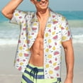 thumbnail image 5 of Lsque Watermelon And Lemon pattern Hawaiian Shirt for Men, Unisex Summer Beach Casual Short Sleeve Button Down Shirts-Small, 5 of 9