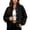 Black, variant on Levmjia Women's Fuzzy Sherpa Jacket Snap Button Up Bomber Coat Warm Outerwear with Pockets