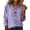 Light Violet, variant on Delayuji Women's Long Sleeve Shirt V Neck Blouse for Women Casual Loose Fit Ruffled Trim Shirt Work Tops Business Casual Top