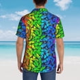 thumbnail image 3 of Lsque Multicolored Butterflies pattern Hawaiian Shirt for Men, Unisex Summer Beach Casual Short Sleeve Button Down Shirts-Medium, 3 of 9
