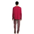 thumbnail image 2 of Hanes Men’s Slub Jersey Top and Ultra Soft Flannel Sleep Pants Set, 2-Piece, Sizes S-5XL, 2 of 5