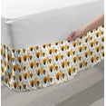 thumbnail image 2 of Floral Bed Skirt, Fall Season Pattern Illustration of Trees in Autumn Tones Woodland, Elastic Bedskirt Dust Ruffle Wrap Around for Bedding Decor, 4 Sizes, Charcoal Grey and Orange, by Ambesonne, 2 of 2