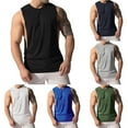 thumbnail image 5 of BUYISI Men's Workout Muscle Tank Top Gym Fitness Sleeveless Vest T shirt White Black 2XL, 5 of 9