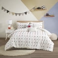 thumbnail image 3 of Home Essence Kids Kelsey Cotton Jacquard Pom Pom Comforter Set, Polyester Filled, Red/Navy, Twin, 3 of 14