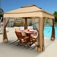 thumbnail image 4 of SANOPY 11 x 11 Pop-up Gazebo Canopy with Ventilated Double Roof and Mosquito Net, Outdoor Patio Gazebo Tent for Backyard, Garden, 4 of 11