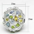 thumbnail image 2 of Luxe Jewelry Designs Women's Rhodium Plated Brass Ring with Assorted Multicolored Stones - Size 5, 2 of 2